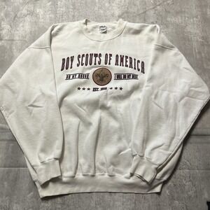 RaRE! Boy Scouts of America Sweatshirt Size 2XLLeather Patch Logo HRLA Tag LOOK!
